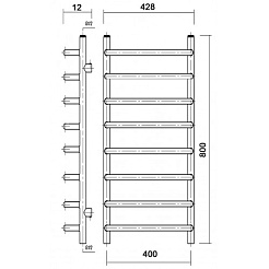 Domoterm Полотенцесушитель Стефано П8 400*800 АБР – фотография-2